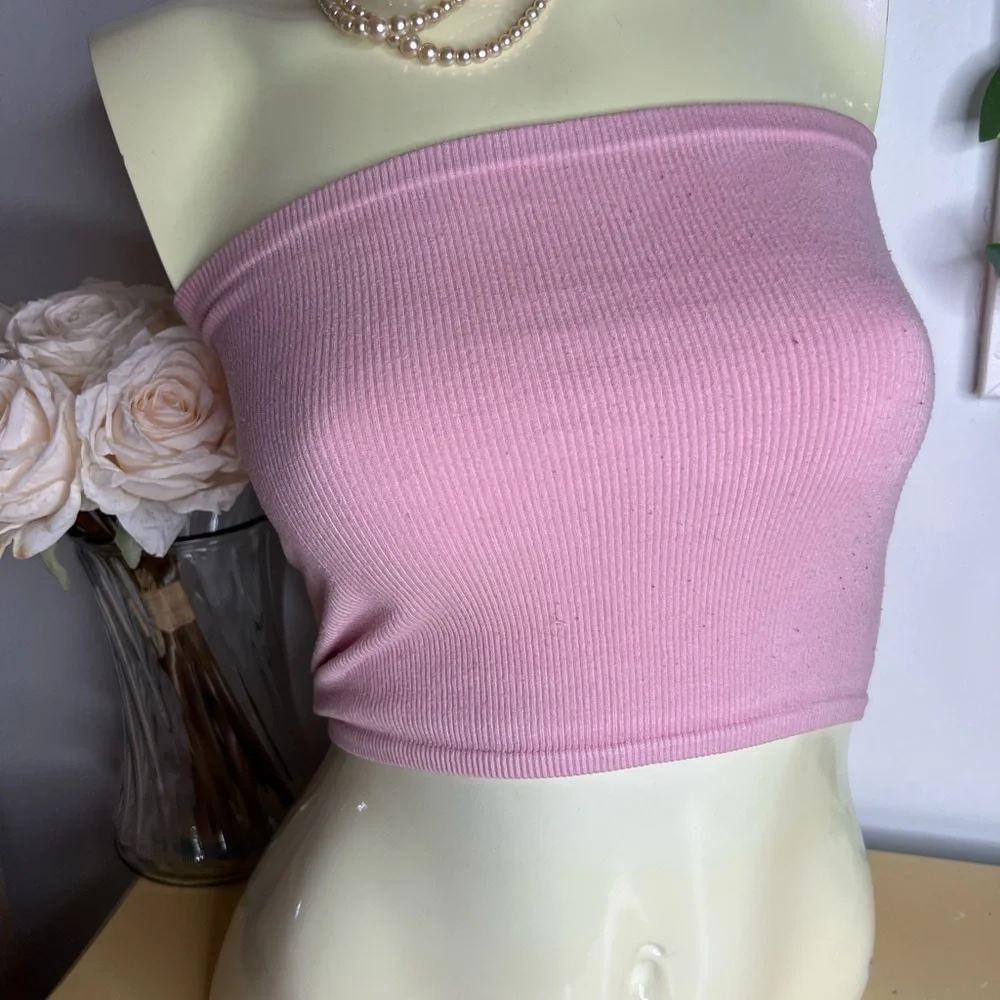 Pink Ribbed Tube Top - Picture 7 of 10